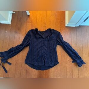 Aqua Midnight Blue Blouse